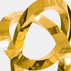 Quantum Helix 88cm Gold Metal Indoor Sculpture