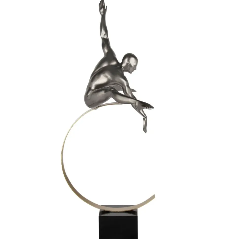 Quantum Leap 80cm Anthracite Resin Indoor Sculpture