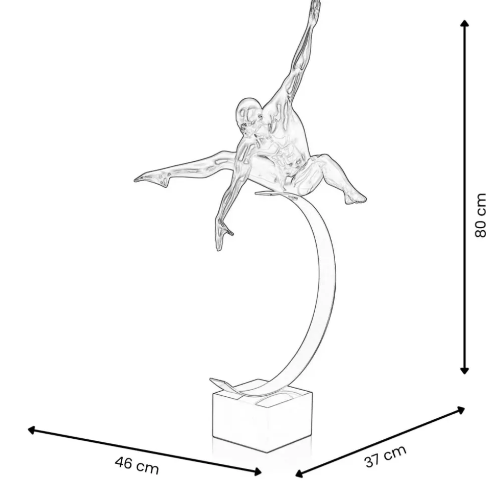 Quantum Leap 80cm Anthracite Resin Indoor Sculpture