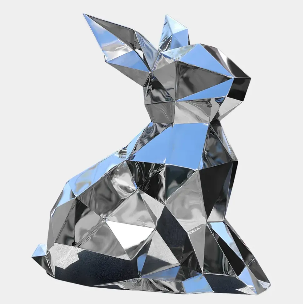Rabbit 57cm Geometric Metal Garden Sculpture