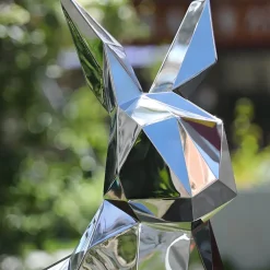 Rabbit 57cm Geometric Metal Garden Sculpture