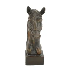 Race Horse Head Bronze Metal Garden Ornament