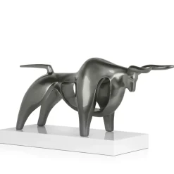 Raging Bull 35cm Anthracite Resin Indoor Sculpture