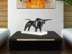 Raging Bull 35cm Anthracite Resin Indoor Sculpture