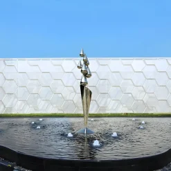 Raindrop Dream 215cm Silver Metal Garden Sculpture