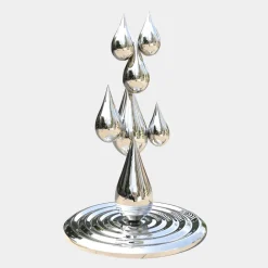 Raindrop Ripples 120cm Silver Metal Garden Sculpture