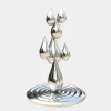 Raindrop Ripples 220cm Silver Metal Garden Sculpture