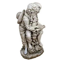 Reading Boy & Girl 88cm Stone Resin Garden Statue