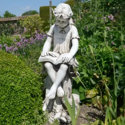 Reading Girl 89cm Stone Resin Garden Statue