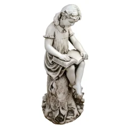 Reading Girl 89cm Stone Resin Garden Statue