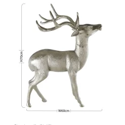 Regal Deer 70cm Metal Indoor Statue