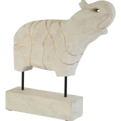 Regal Elephant 42cm Wood Indoor Statue