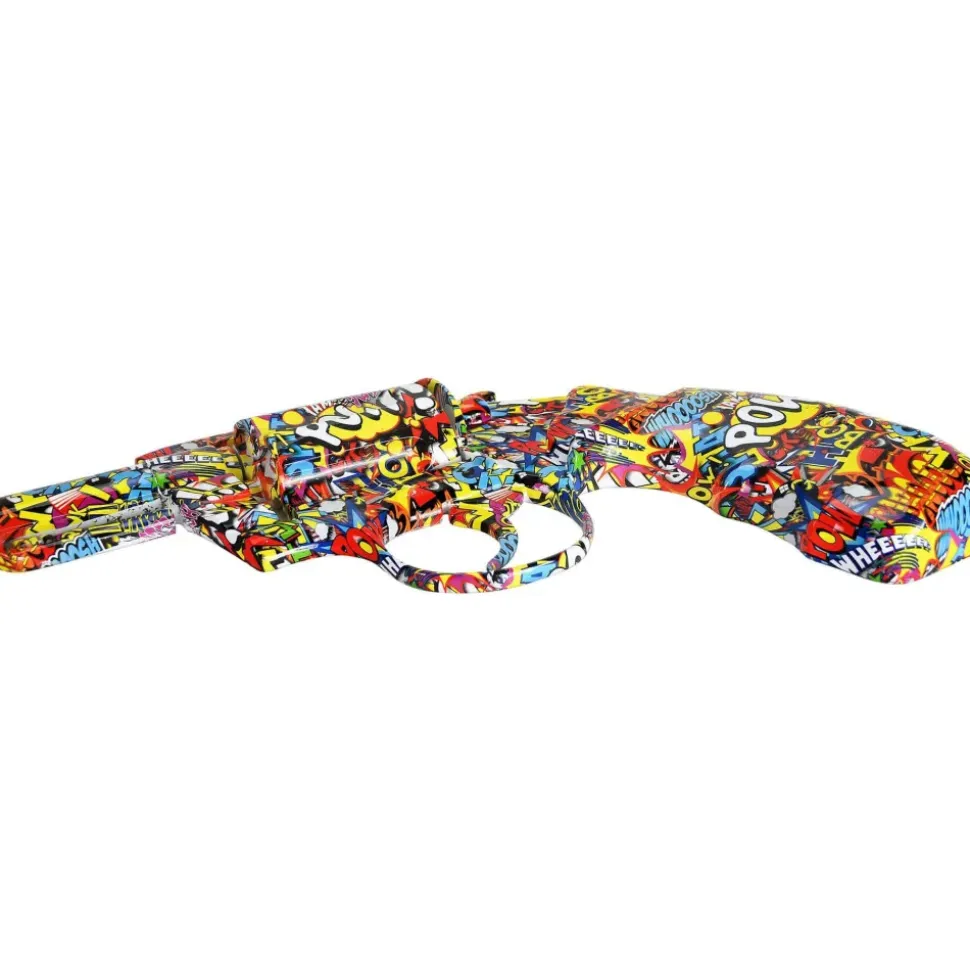 Retro Revolver 32cm Comic Art Resin Wall Sculpture