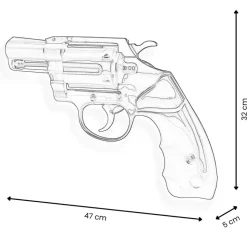 Retro Revolver 32cm Comic Art Resin Wall Sculpture