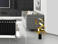 Ribbon Dance 62cm Yellow Metal Indoor Sculpture