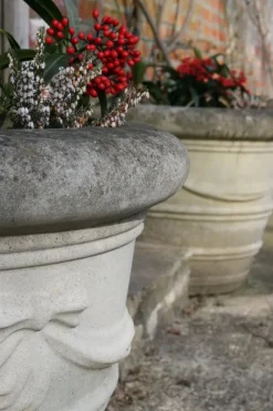 Ribbon Vase 12" Stone Garden Planter