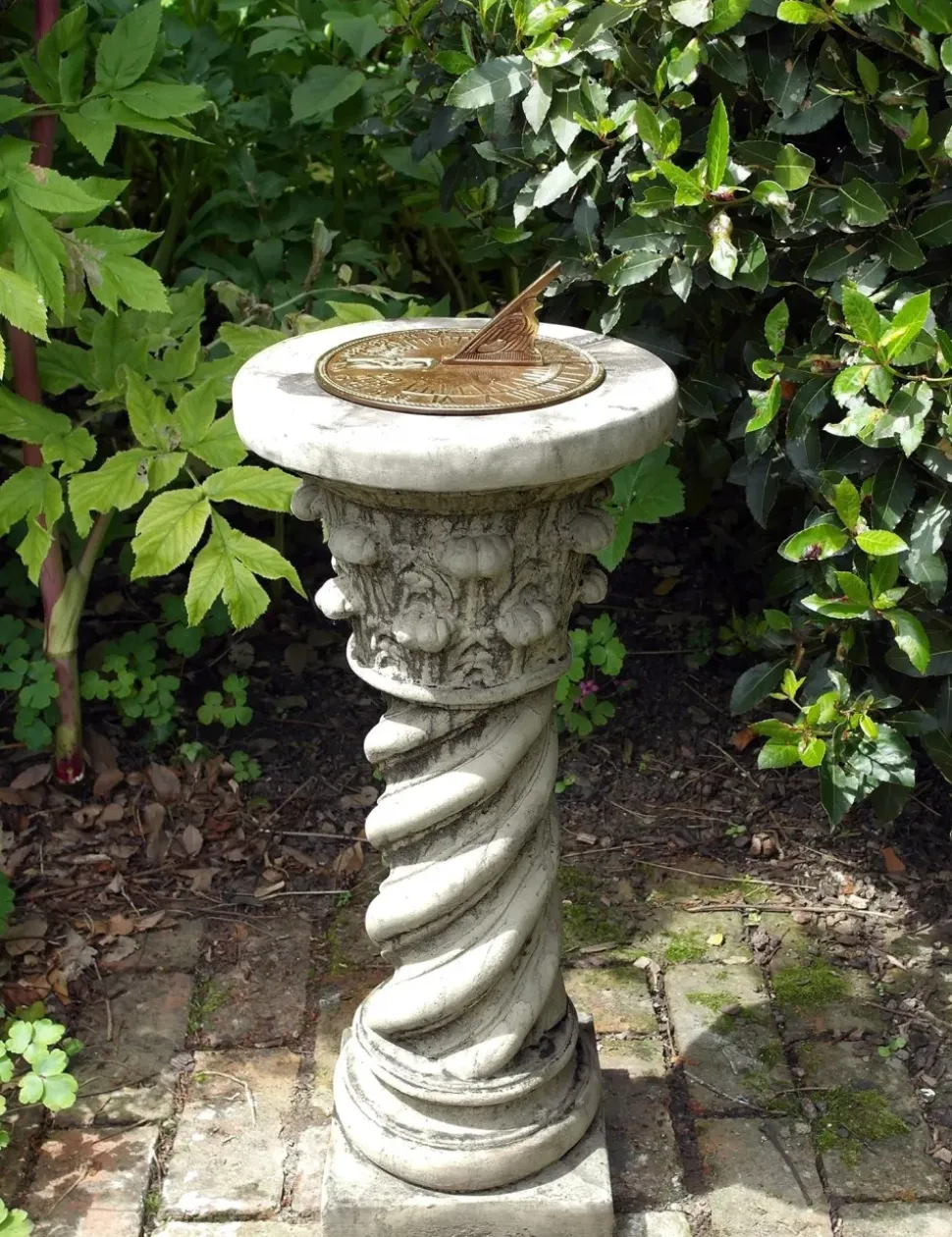 Roman Aged Brass Stone Garden Sundial