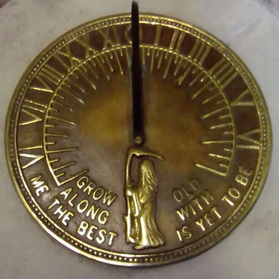 Roman Aged Brass Stone Garden Sundial