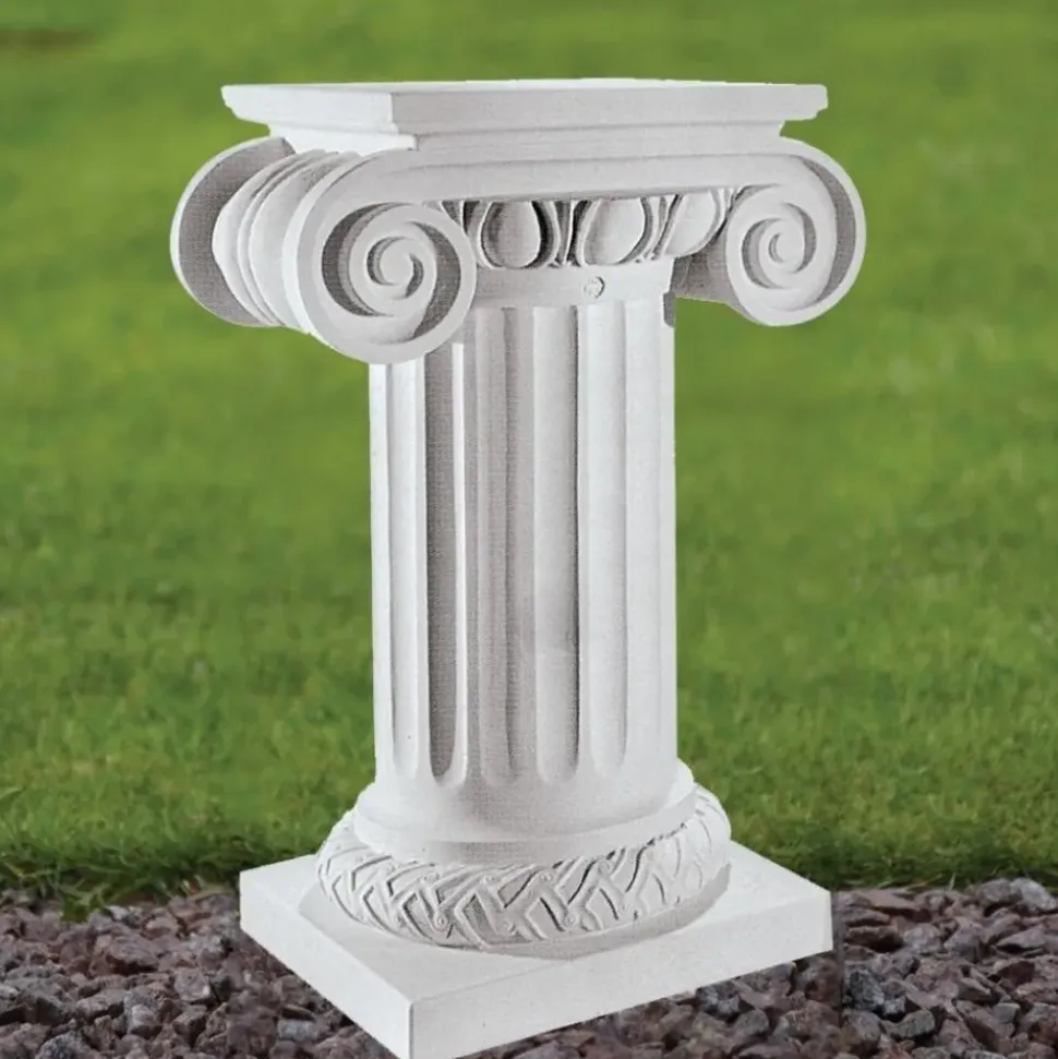 Roman 75cm Marble Resin Garden Pedestal