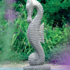 Seahorse 80cm Stone Garden Ornament