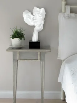 Secret Kiss 50cm White Resin Indoor Sculpture