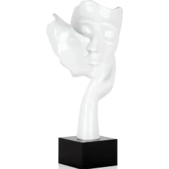 Secret Kiss 50cm White Resin Indoor Sculpture