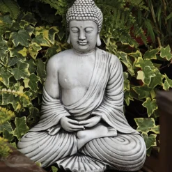 Serene Thai Stone Buddha Garden Ornament
