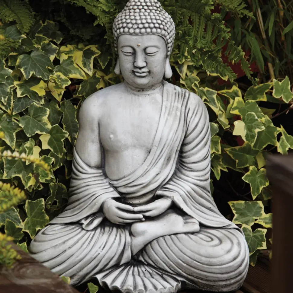 Serene Thai Stone Buddha Garden Ornament