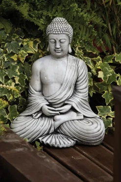 Serene Thai Stone Buddha Garden Ornament
