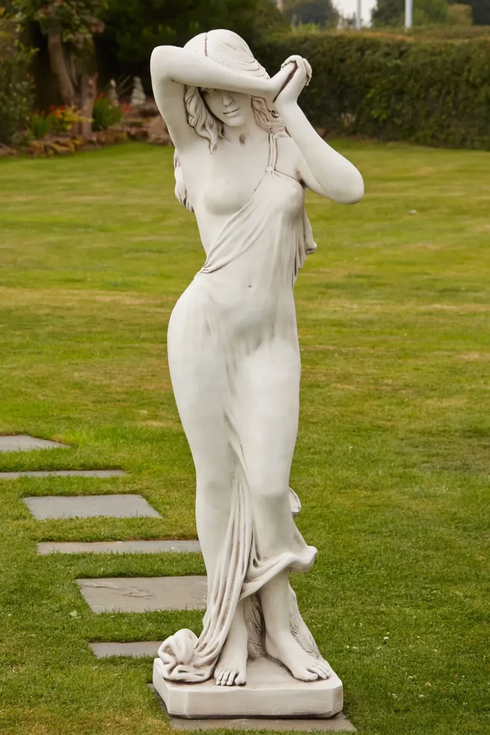 Shy Maiden 114cm Stone Garden Statue