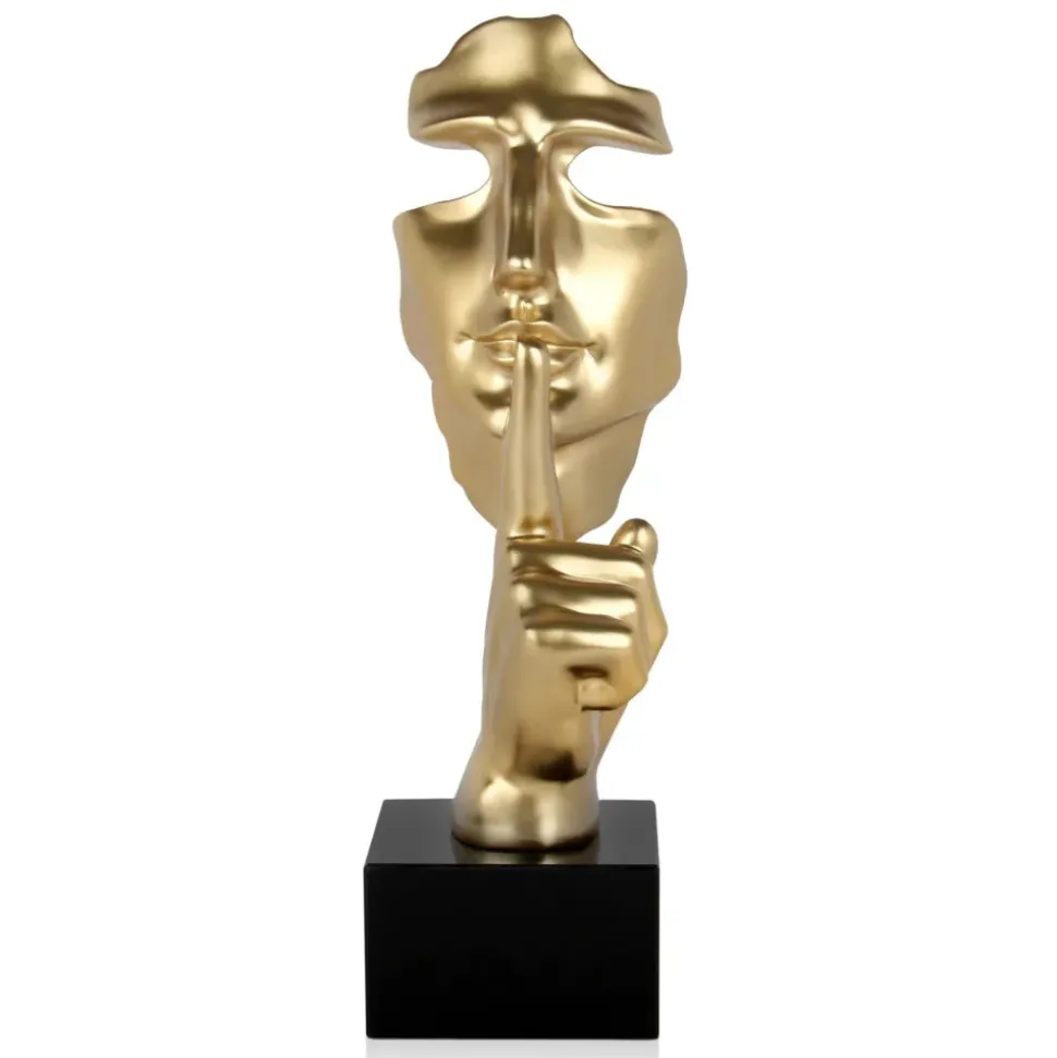 Silent Warrior 48cm Gold Resin Indoor Sculpture