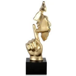 Silent Warrior 48cm Gold Resin Indoor Sculpture
