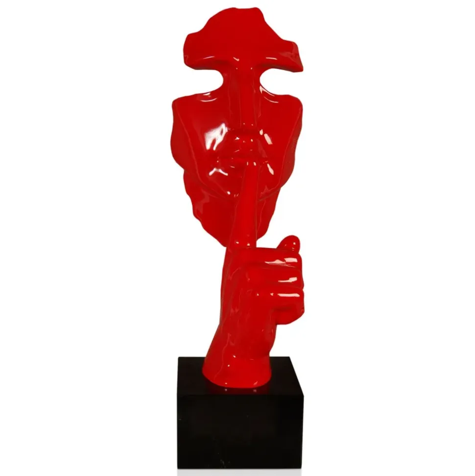 Silent Warrior 48cm Red Resin Indoor Sculpture