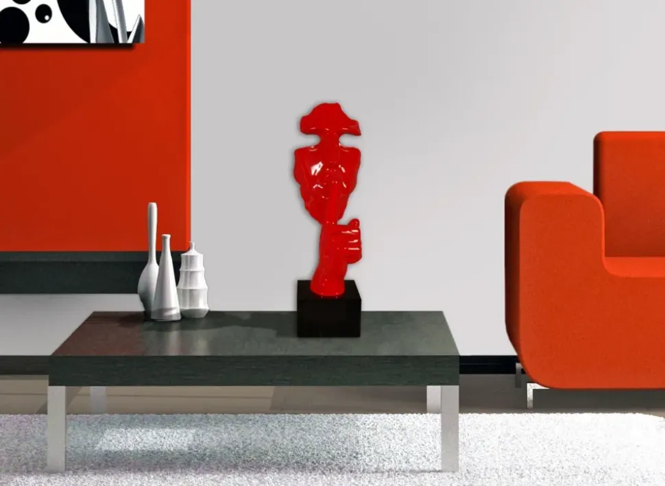 Silent Warrior 48cm Red Resin Indoor Sculpture