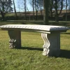 Single Curved Plain Stone Bench - Large Garden Benches
