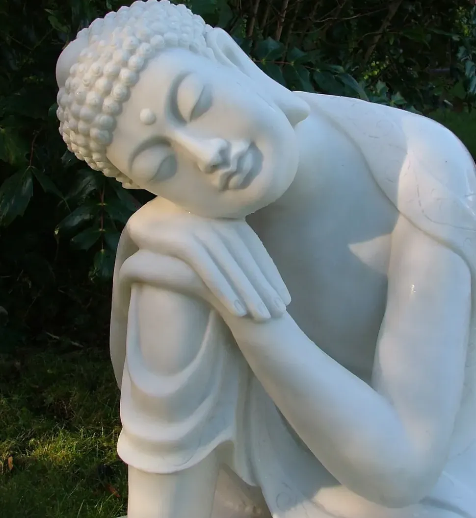 Sleeping Buddha 60cm Marble Resin Garden Ornament