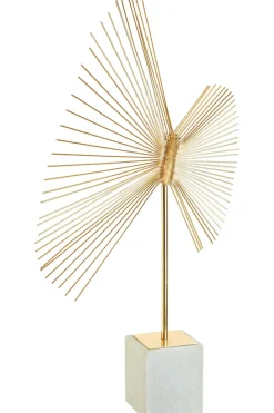 Solar Flare 66cm Gold Metal Indoor Sculpture