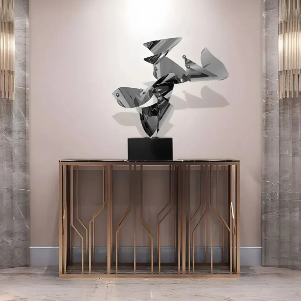 Spacial Drift 59cm Silver Metal Indoor Sculpture