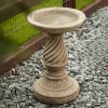 Spiral Design Stone Garden Birdbath