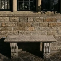 Straight Ivy Stone Garden Bench
