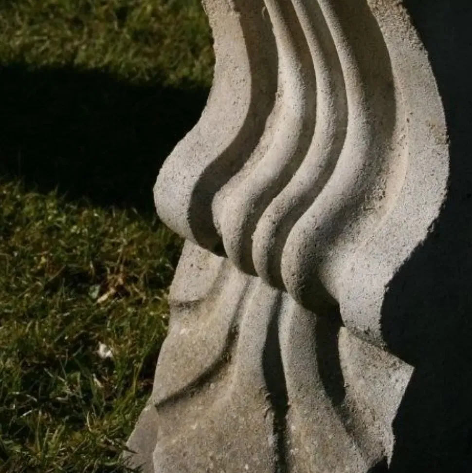 Straight Ivy Stone Garden Bench