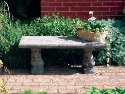 Straight Plain Top Stone Garden Bench