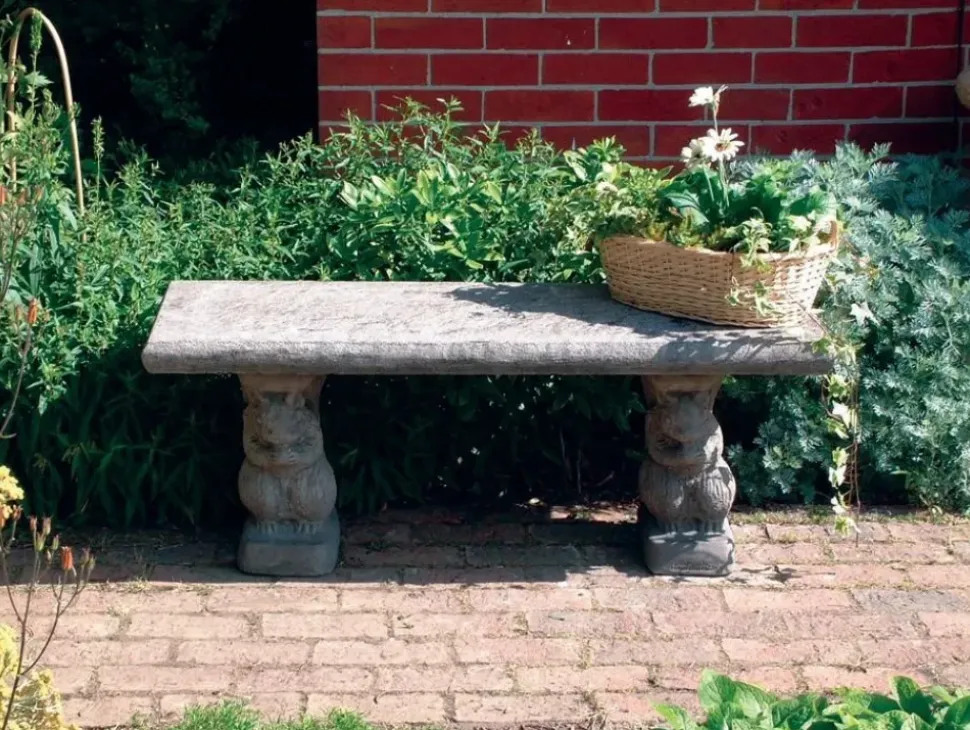 Straight Plain Top Stone Garden Bench