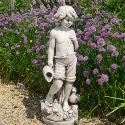 Summer Love Boy & Girl Stone Resin Garden Statues