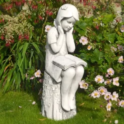 Summer Reading Girl 86cm Stone Resin Garden Statue