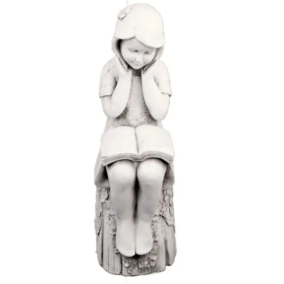 Summer Reading Girl 86cm Stone Resin Garden Statue