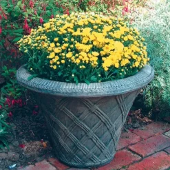 Thatched Urn Stone Garden Planter