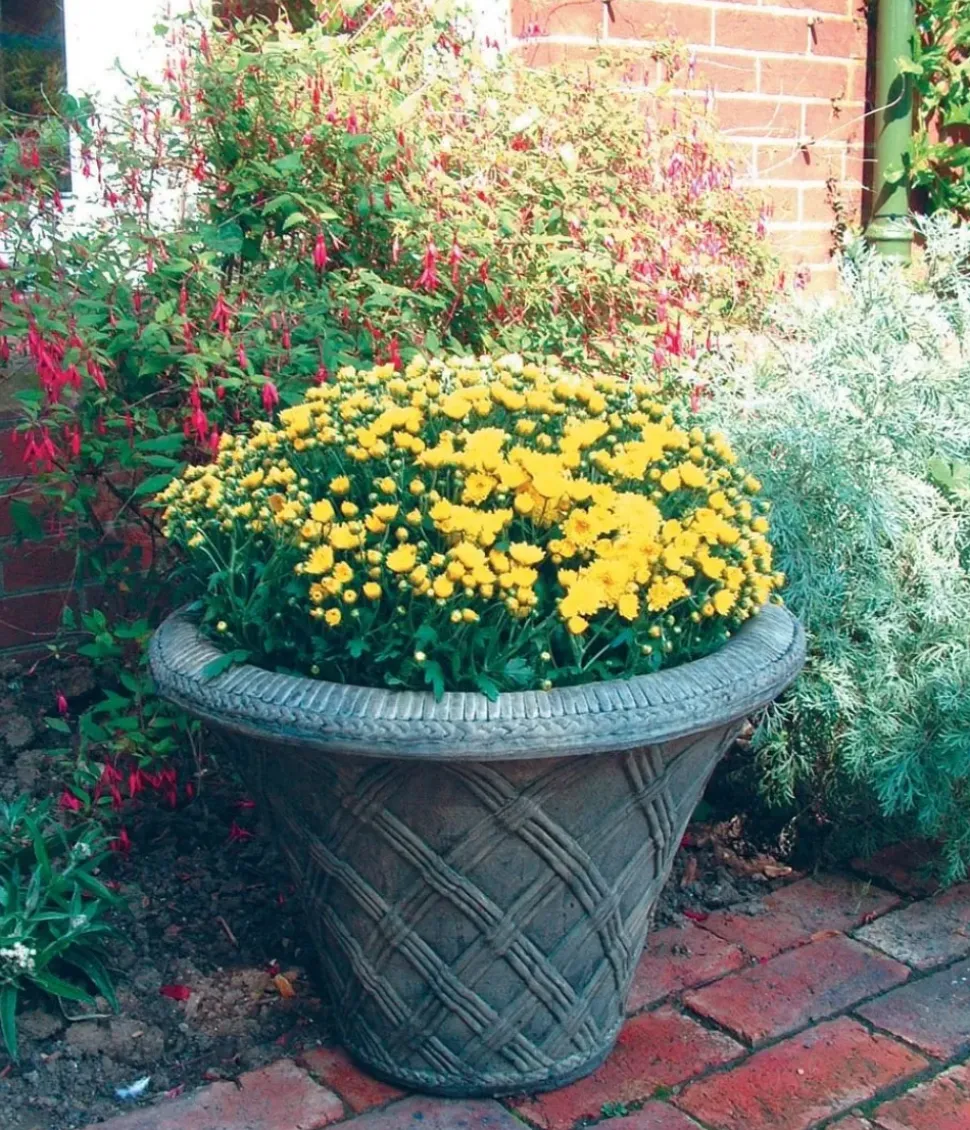 Thatched Urn Stone Garden Planter