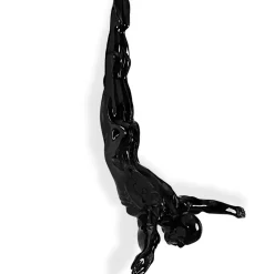 The Diver 55cm Black Resin Wall Sculpture