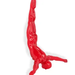 The Diver 55cm Red Resin Wall Sculpture